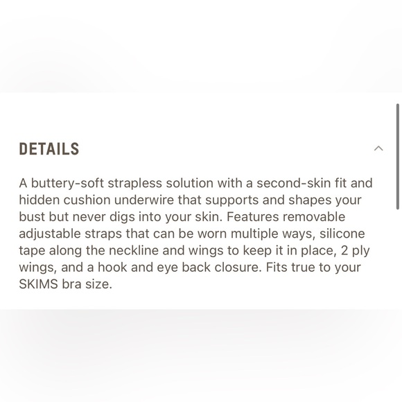 NWT SKIMS Fits Everybody Strapless Bra in Onyx - Picture 7 of 9